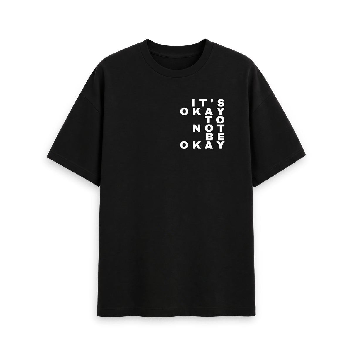 Black Printed T-shirt Front