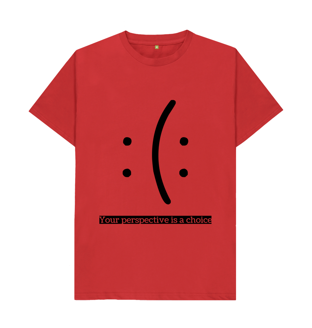 Red Organic Cotton Mental Health Your perspecyive is a choice Men's T-shirt