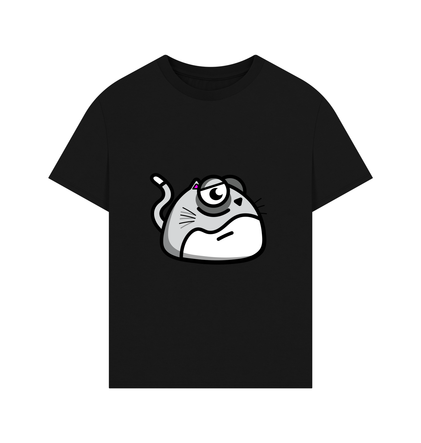 Black Printed T-shirt Front