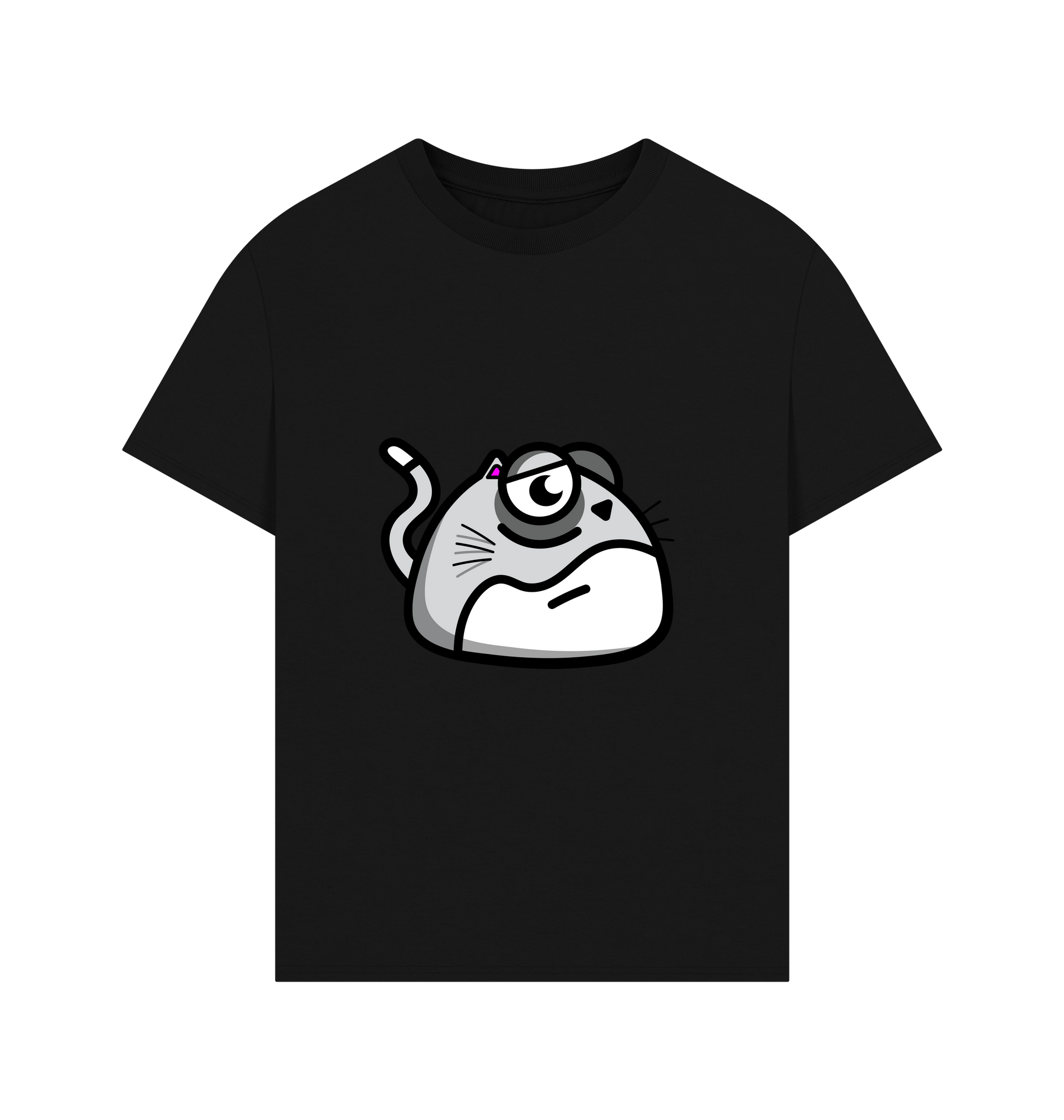 Black Printed T-shirt Front