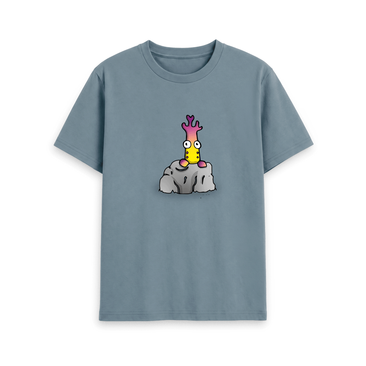 Stone Blue Printed T-shirt Front