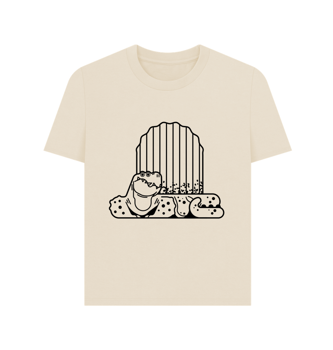 Oat Line Art Dinosaur Organic Cotton Women's T-Shirt