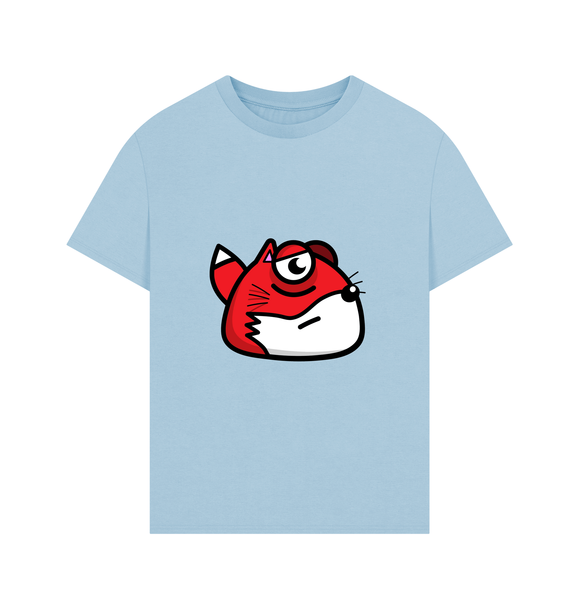 Milky Blue Printed T-shirt Front