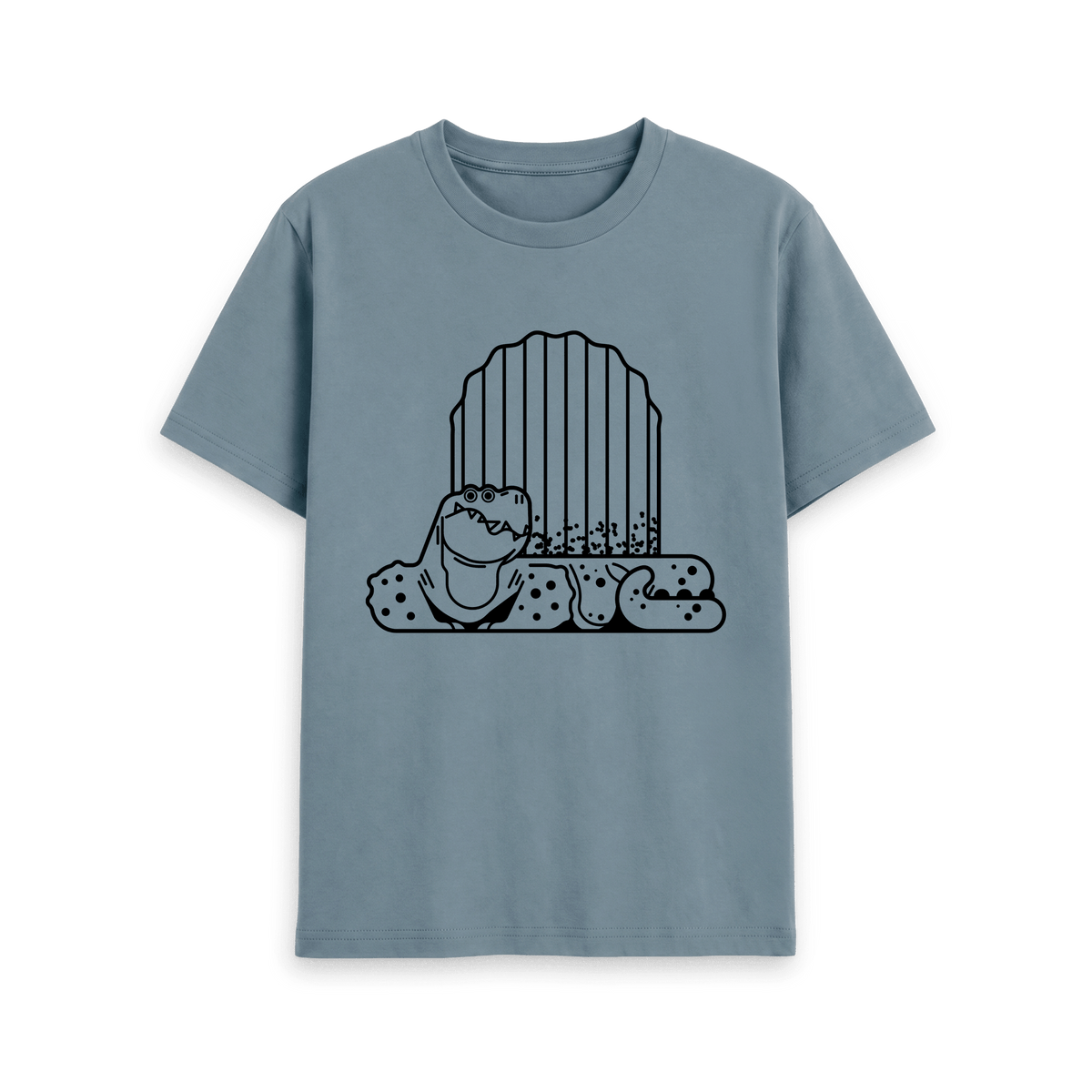 Stone Blue Printed T-shirt Front