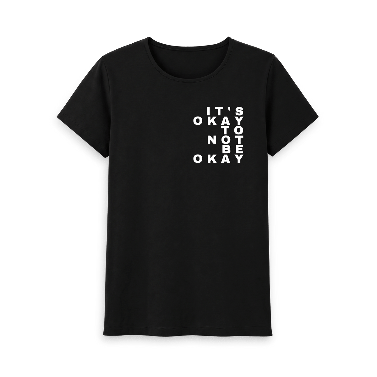 Black Printed T-shirt Front