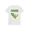 White Organic Cotton Shy-nosaur Dinosaur Mental Health Children's T-Shirt