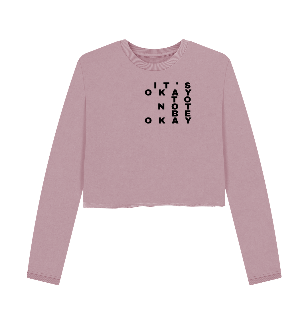 Mauve It's Okay to Not Be Okay Mental Health Women's Boxy Jumper