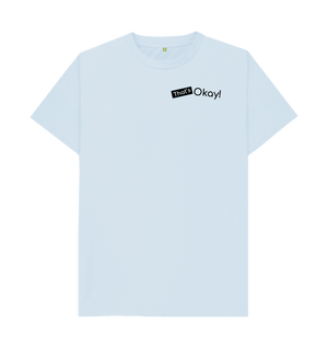 Sky Blue Organic Cotton That's Okay Small Black Logo Mental Health Men's T-Shirt