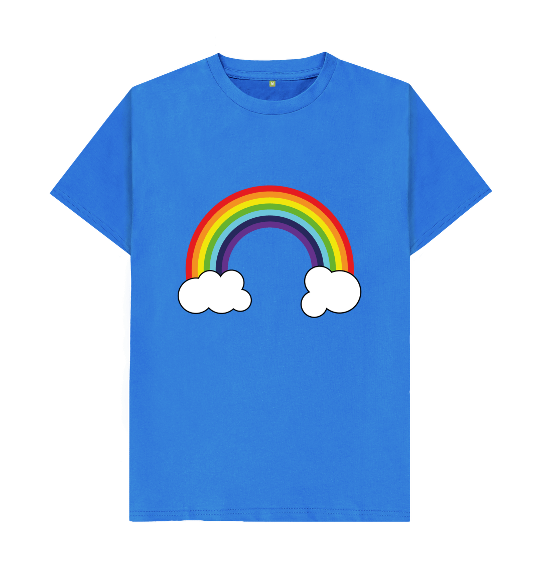 Bright Blue Organic Cotton Rainbow Graphic Only Mental Health Men's T-Shirt