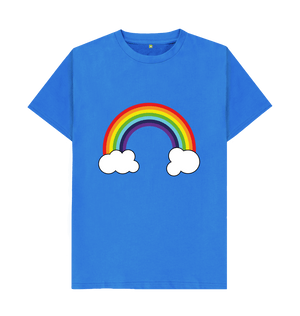 Bright Blue Organic Cotton Rainbow Graphic Only Mental Health Men's T-Shirt