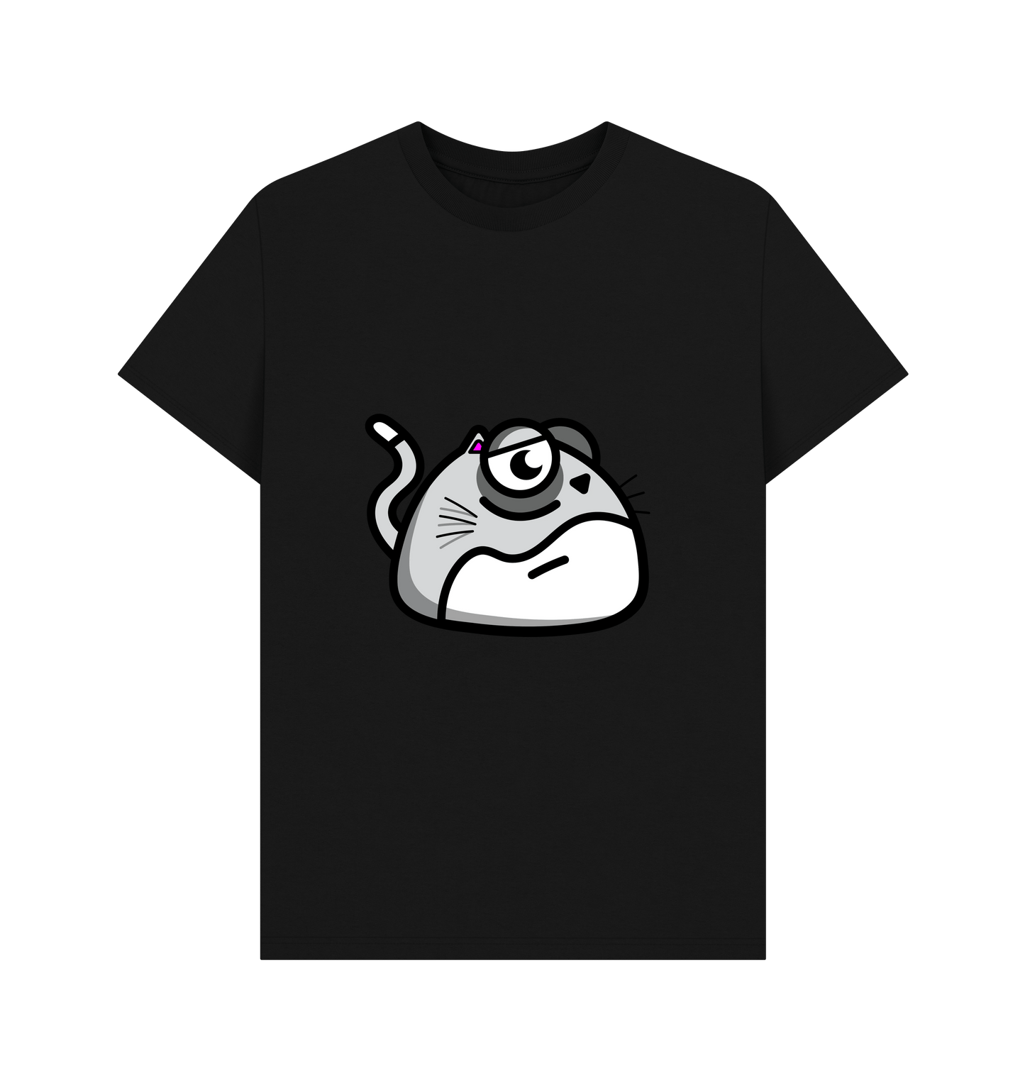Black Printed T-shirt Front