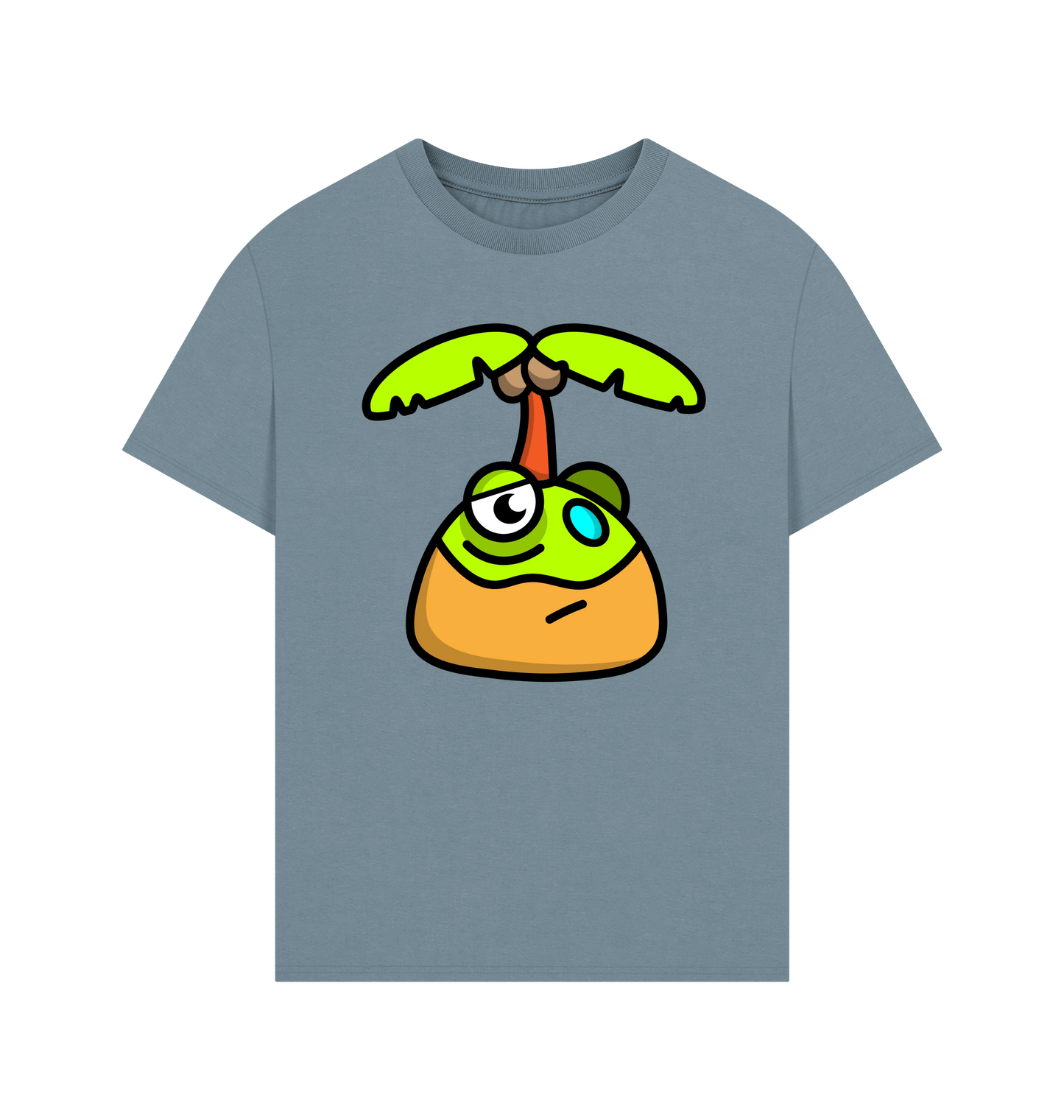 Stone Blue Printed T-shirt Front