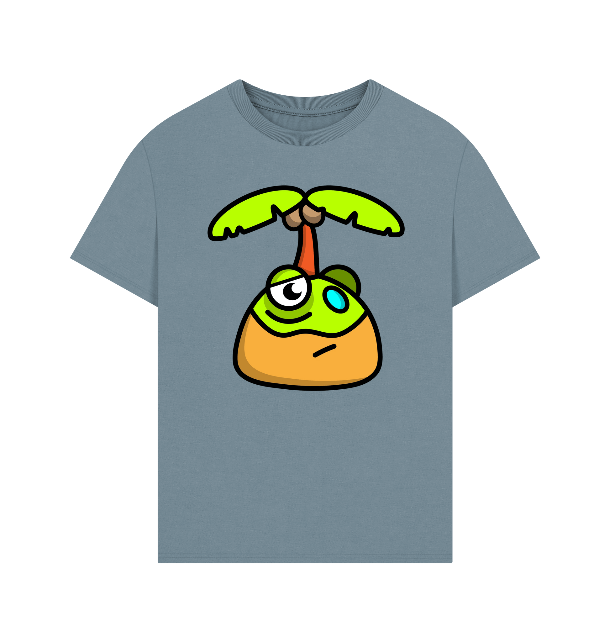 Stone Blue Printed T-shirt Front