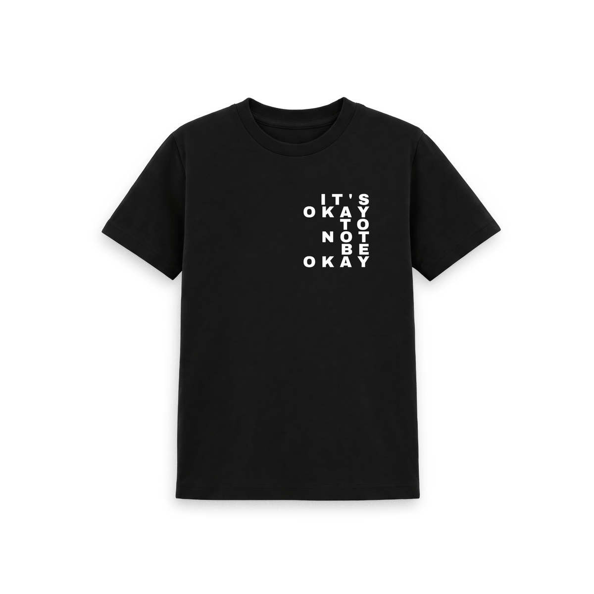 Black Printed Kids T-Shirt Front