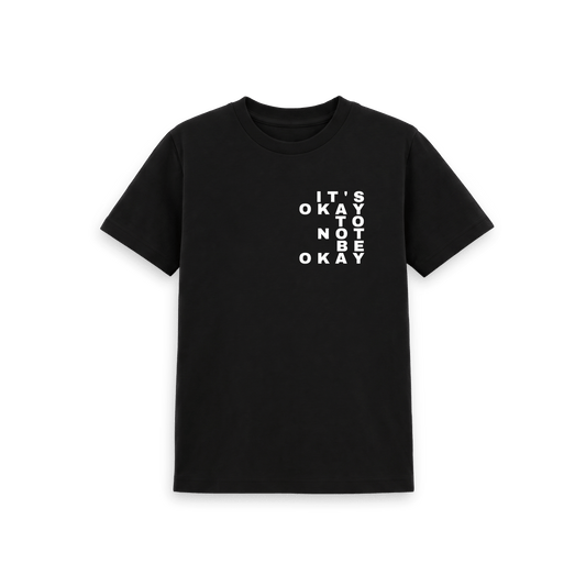 Black Printed Kids T-Shirt Front