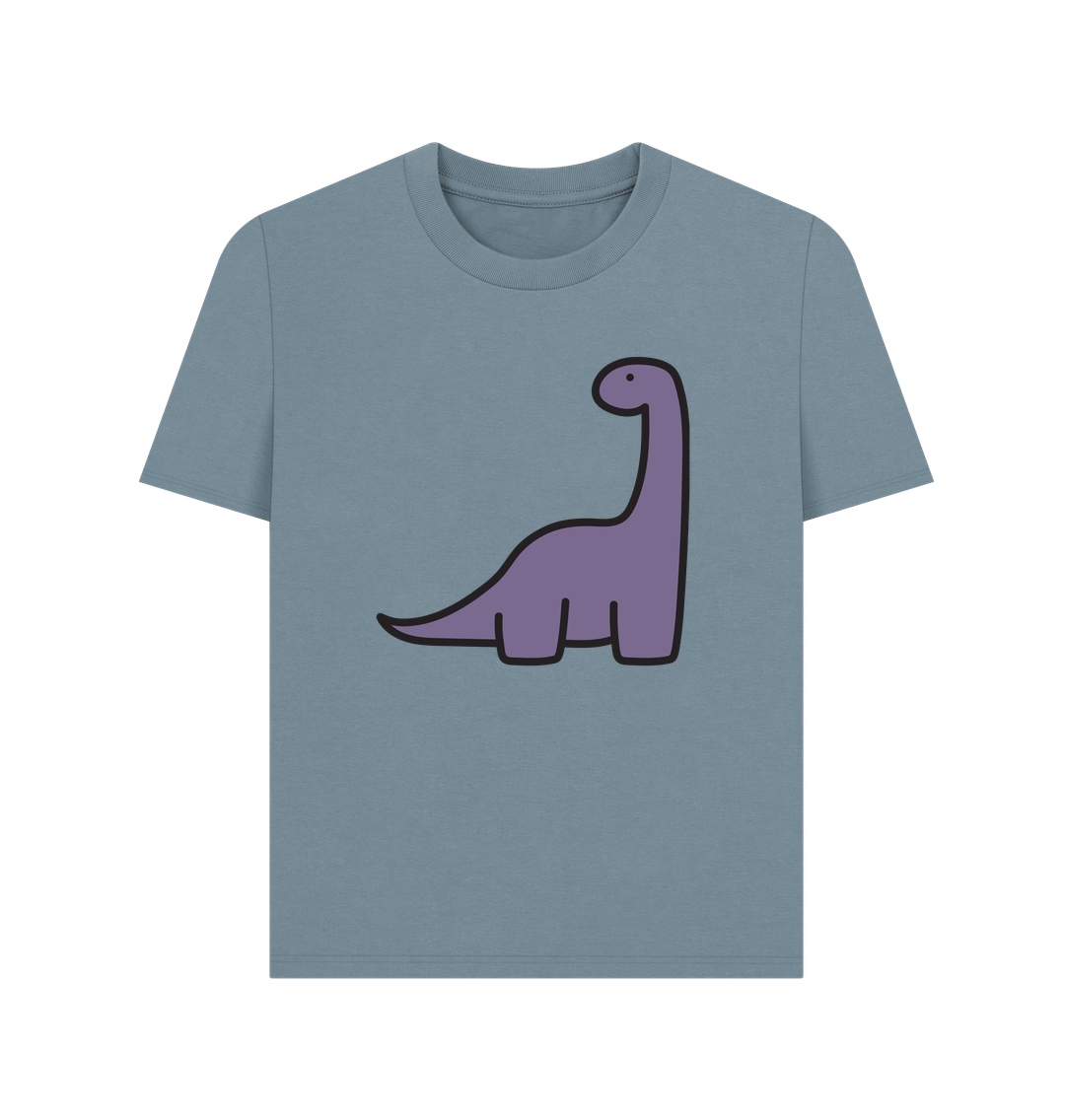 Stone Blue Purple Dinosaur Organic Cotton Women's T-Shirt