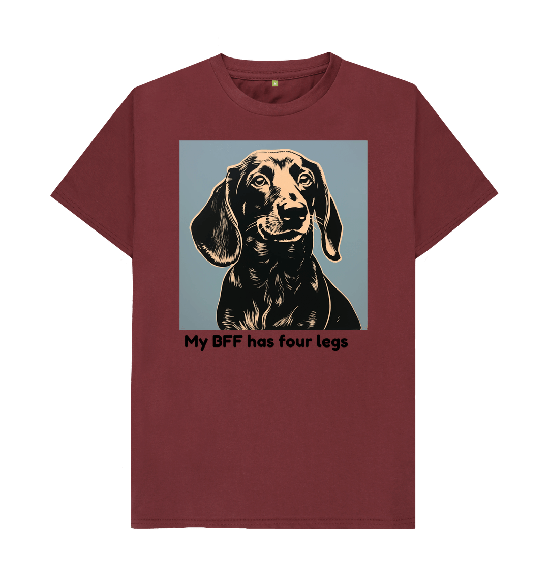 Red Wine Organic Cotton Mental Health My BFF has four legs Men's T-shirt