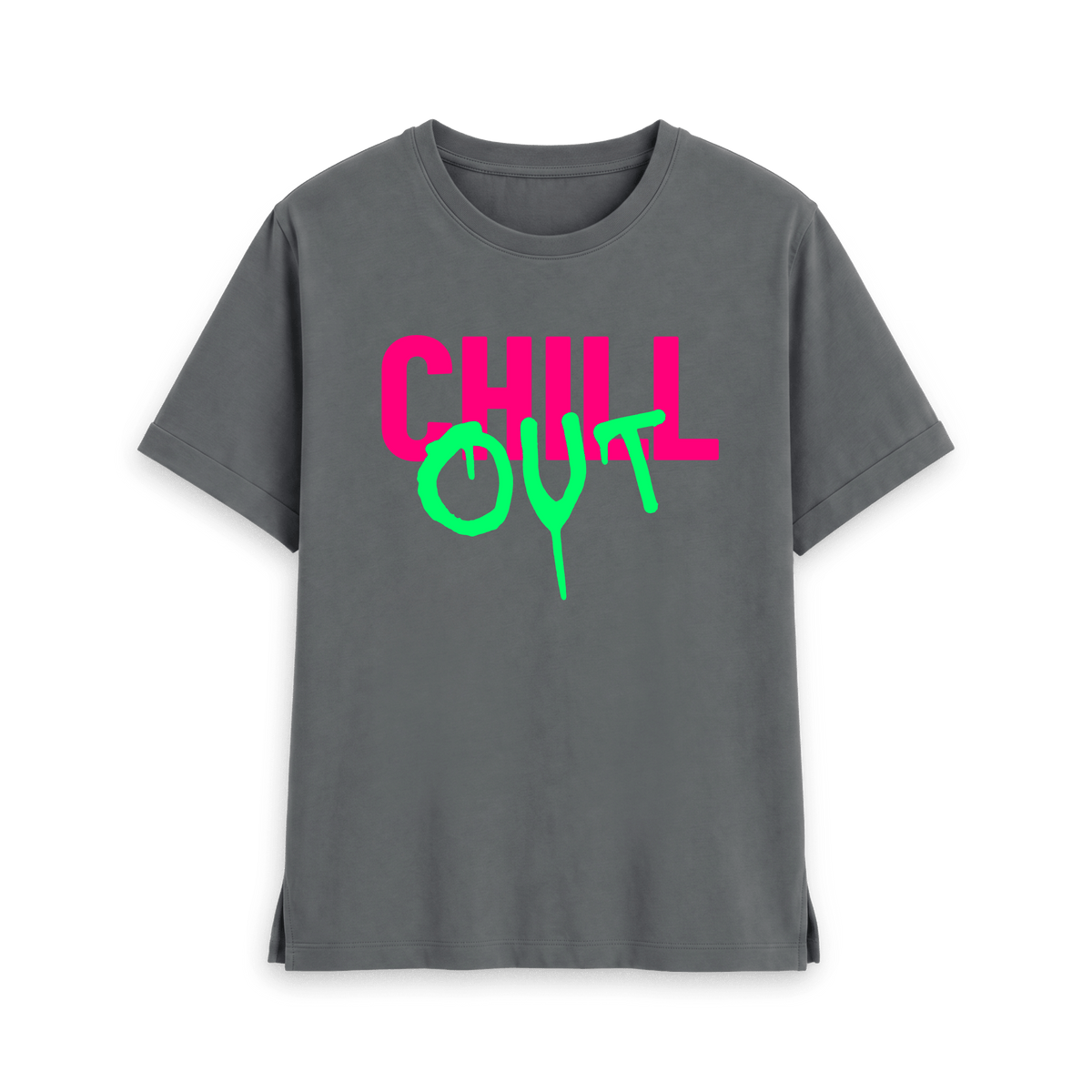 Slate Grey Printed T-shirt Front