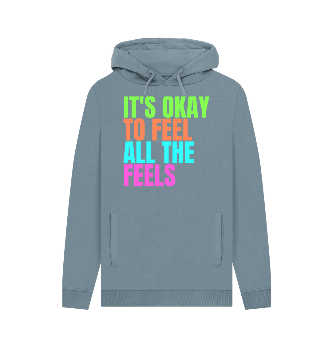 Stone Blue Printed Hoody Front