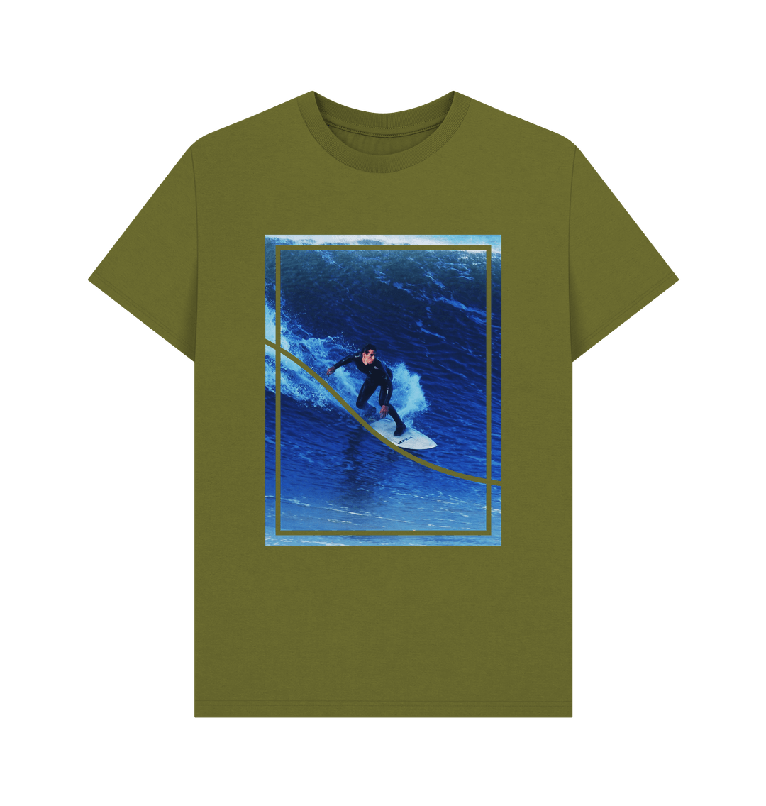 Moss Green Organic Cotton Men's Photo Surf T-Shirt