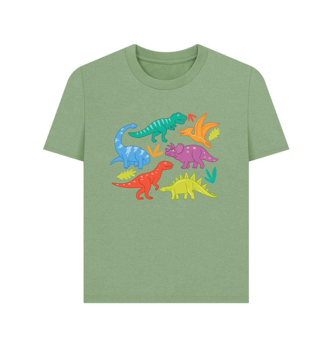 Sage Dinosaur Organic Cotton Women's T-Shirt