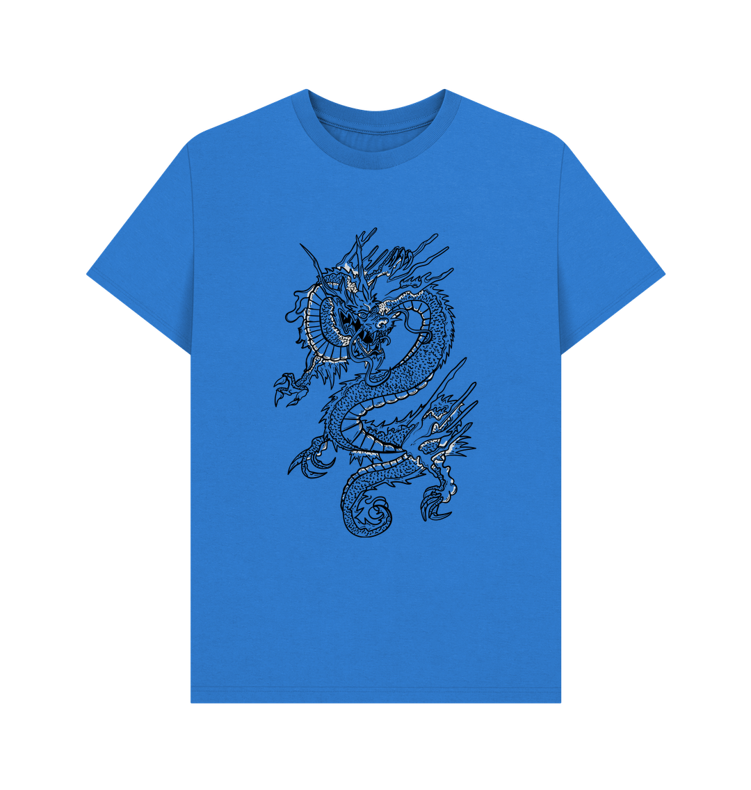 Bright Blue Dragon Organic Cotton Men's T-Shirt