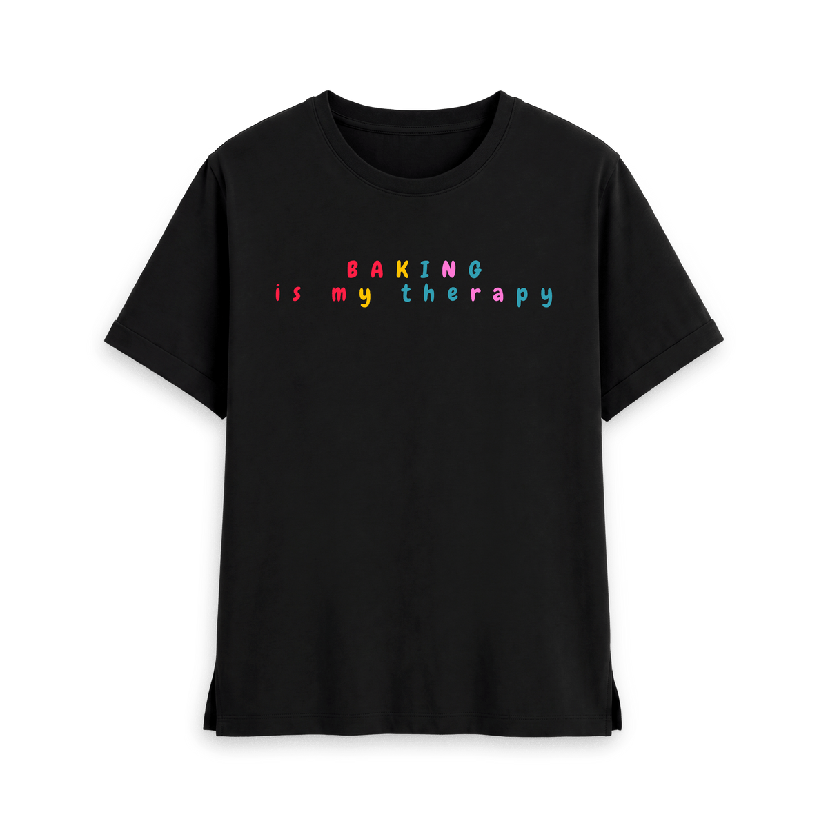 Black Printed T-shirt Front