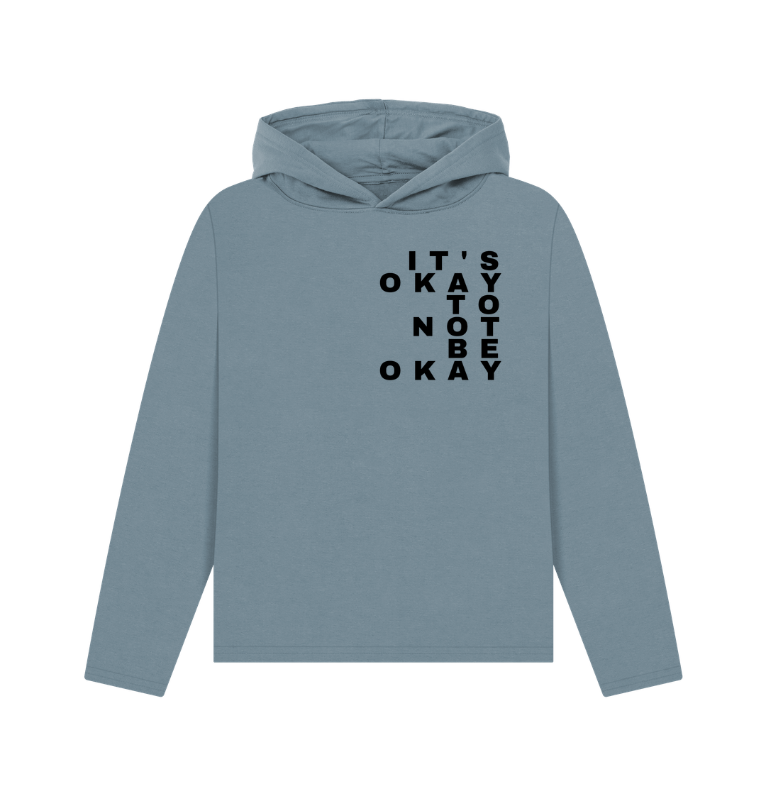 Stone Blue Printed Hoody Front