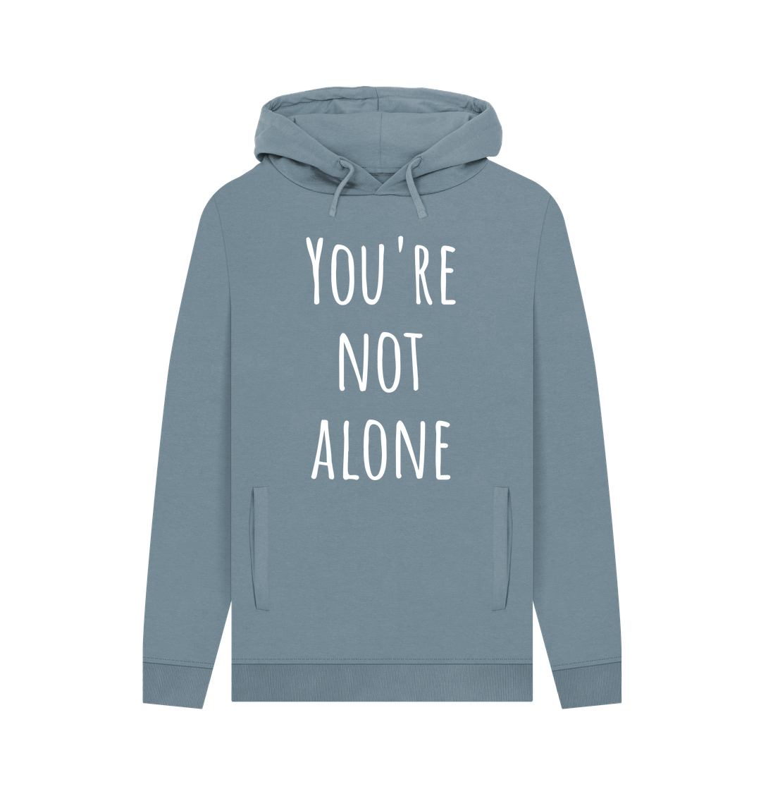 Stone Blue You're Not Alone Organic Cotton Men's Pullover Hoodie