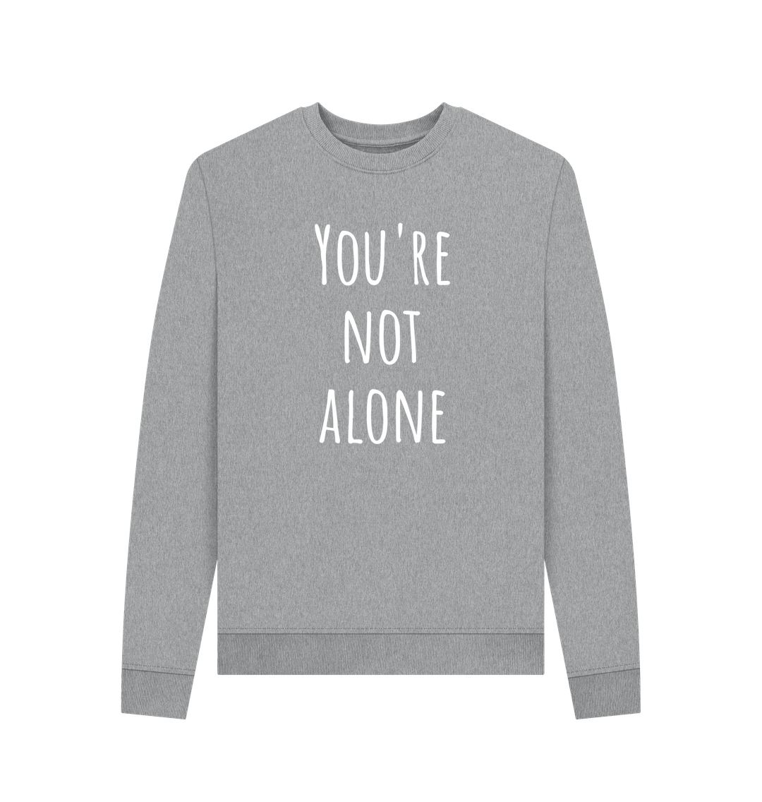 Light Heather Women's  You're Not Alone Mental Health Organic Cotton Crewneck Sweatshirt