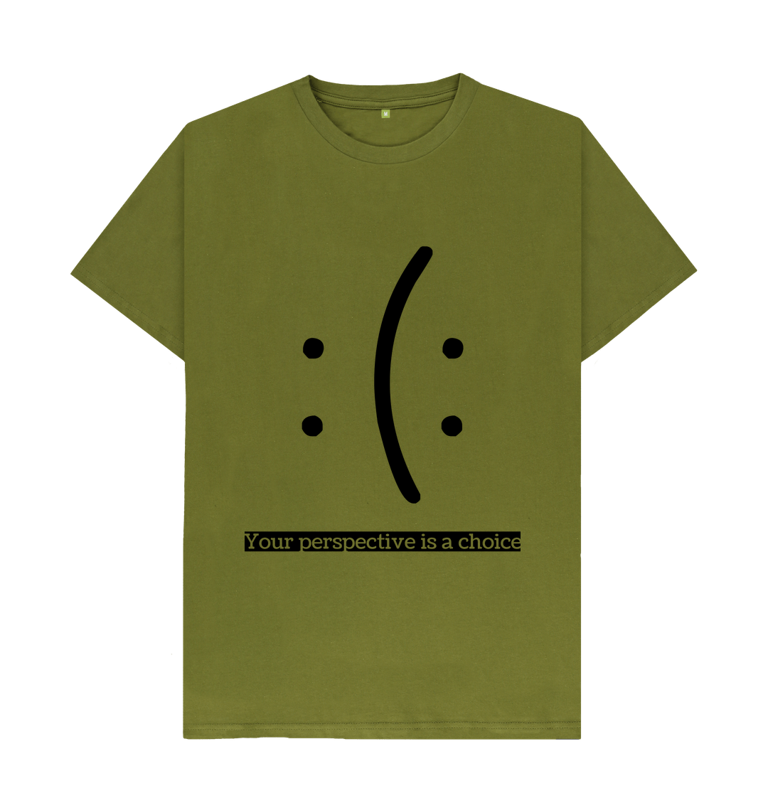 Moss Green Organic Cotton Mental Health Your perspecyive is a choice Men's T-shirt