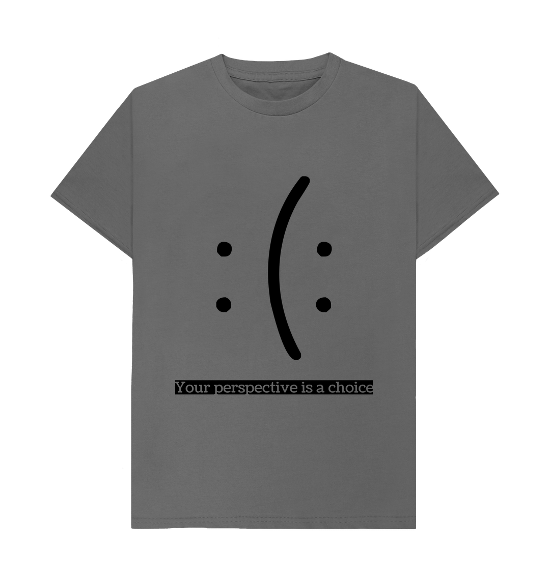 Slate Grey Organic Cotton Mental Health Your perspecyive is a choice Men's T-shirt