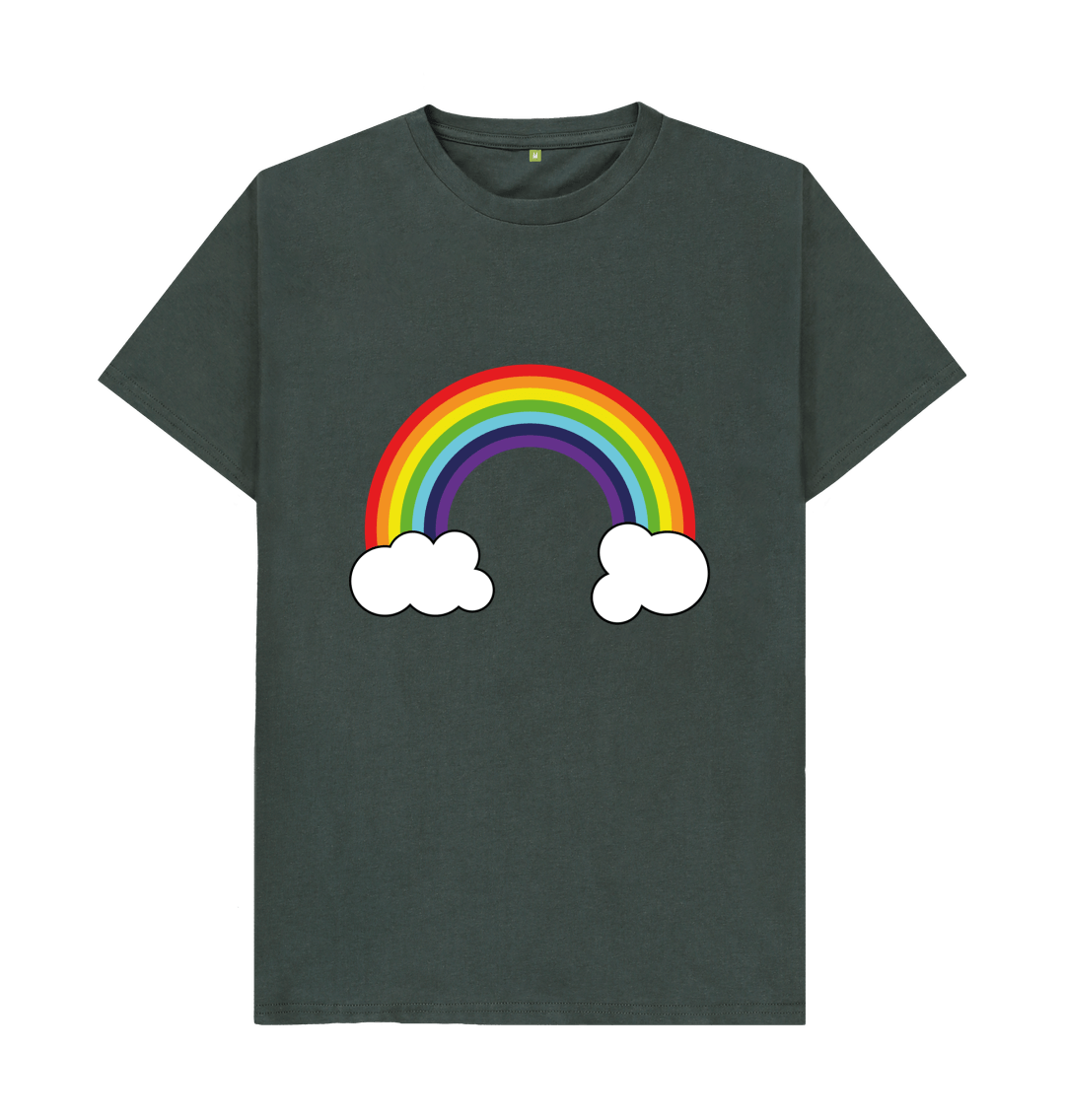Dark Grey Organic Cotton Rainbow Graphic Only Mental Health Men's T-Shirt