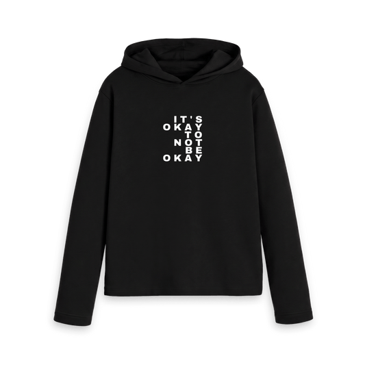 Black Printed Hoody Front