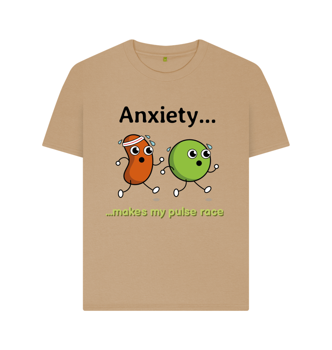 Sand Organic Cotton Anxiety Makes My Pulse Race Mental Health Women's T-Shirt