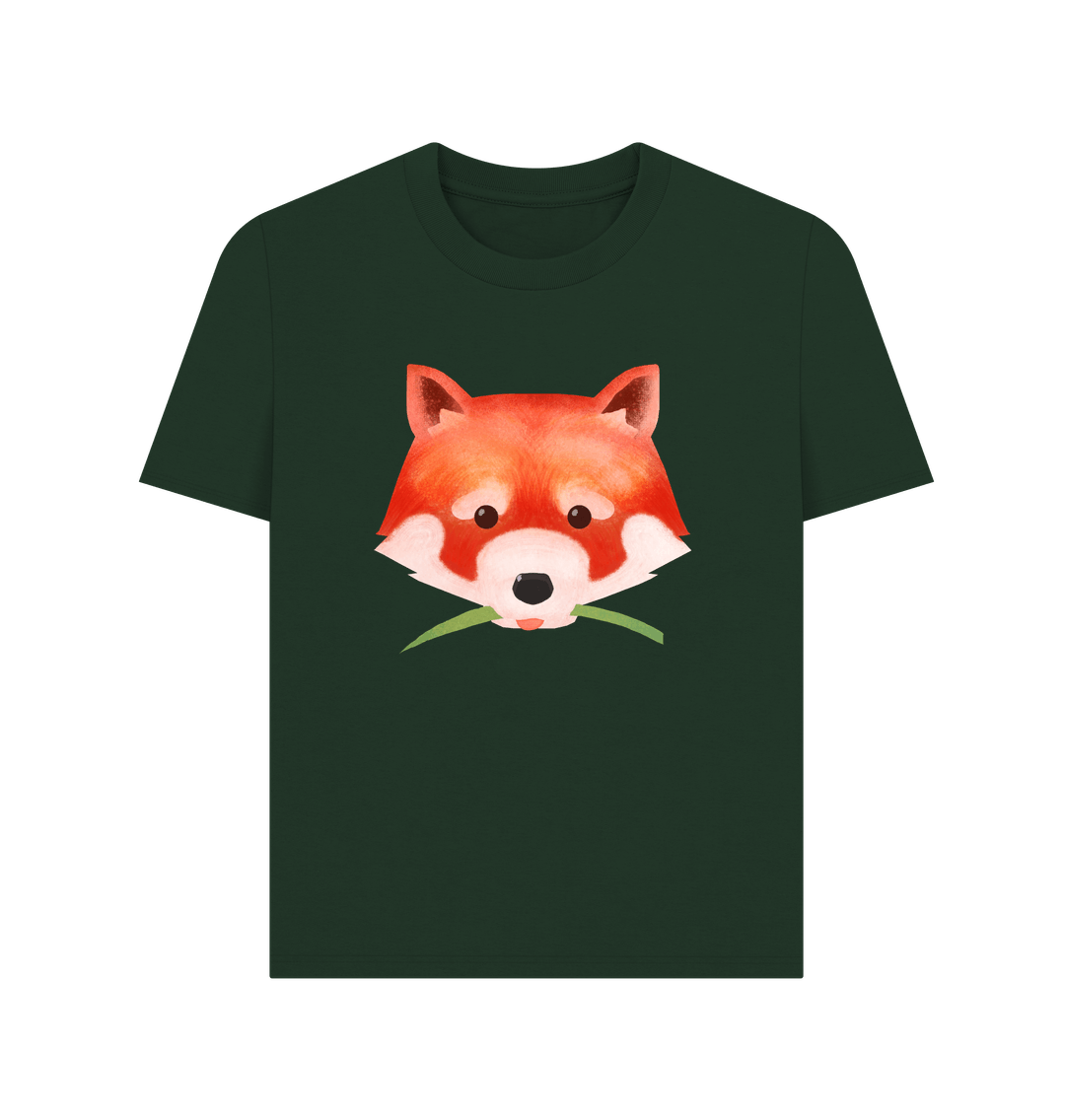 Evergreen Cute Fox Face Organic Cotton Women's T-Shirt