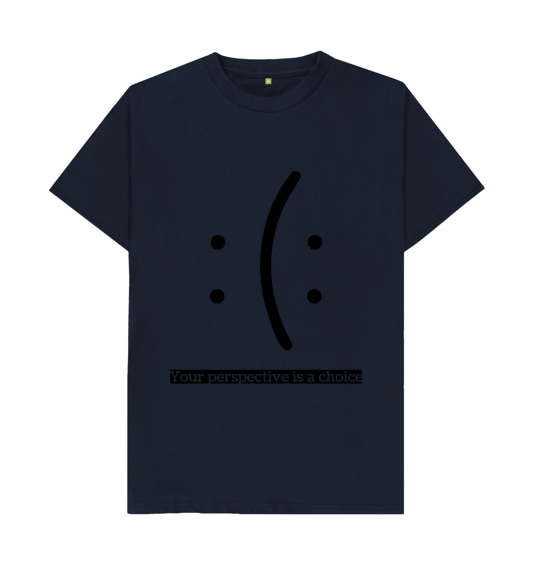 Navy Blue Organic Cotton Mental Health Your perspecyive is a choice Men's T-shirt