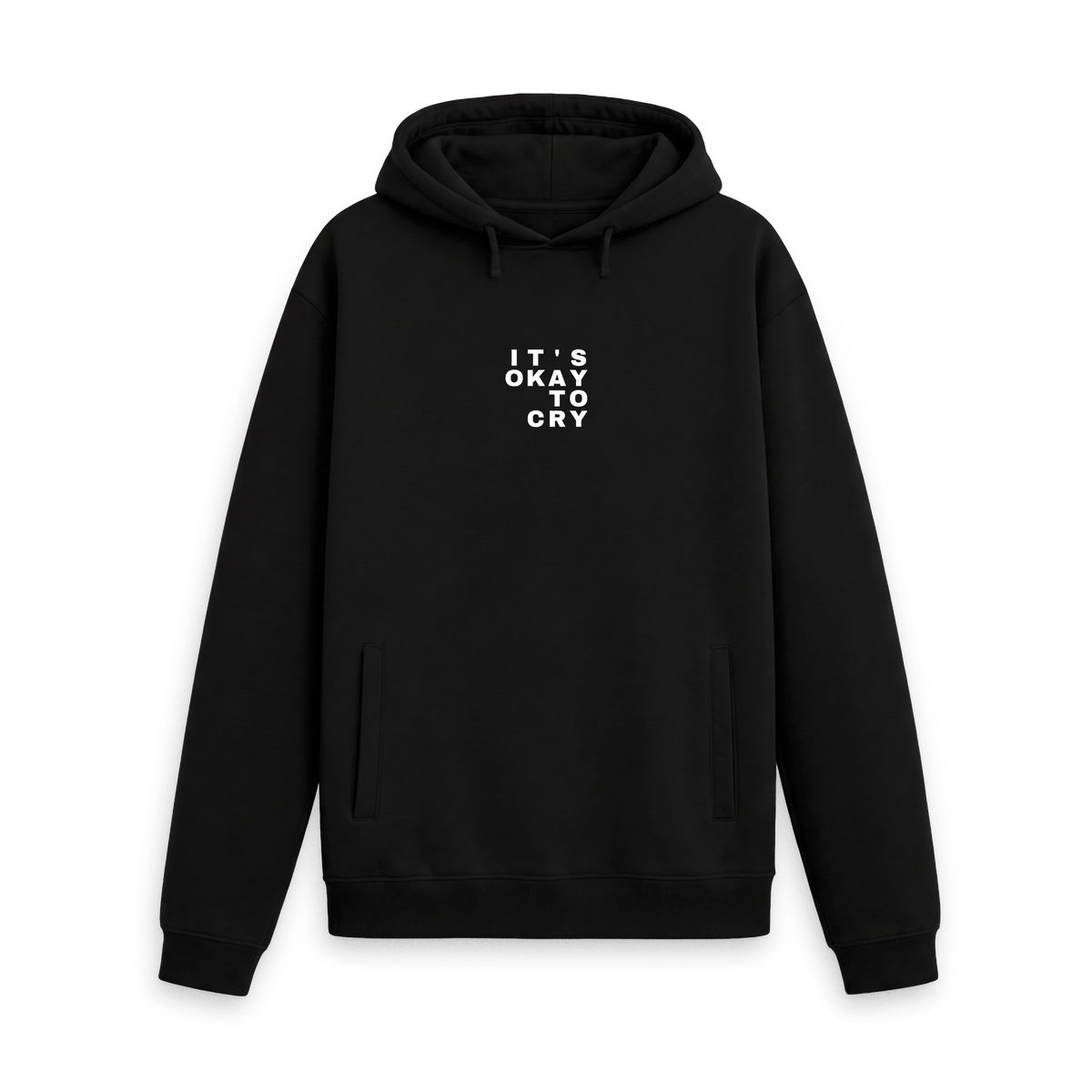 Black Printed Hoody Front