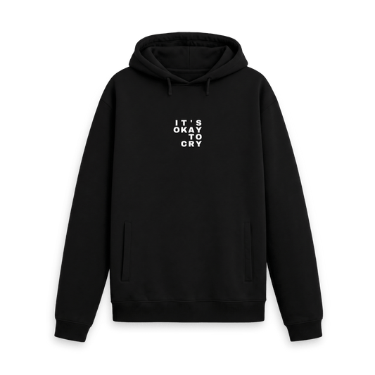 Black Printed Hoody Front