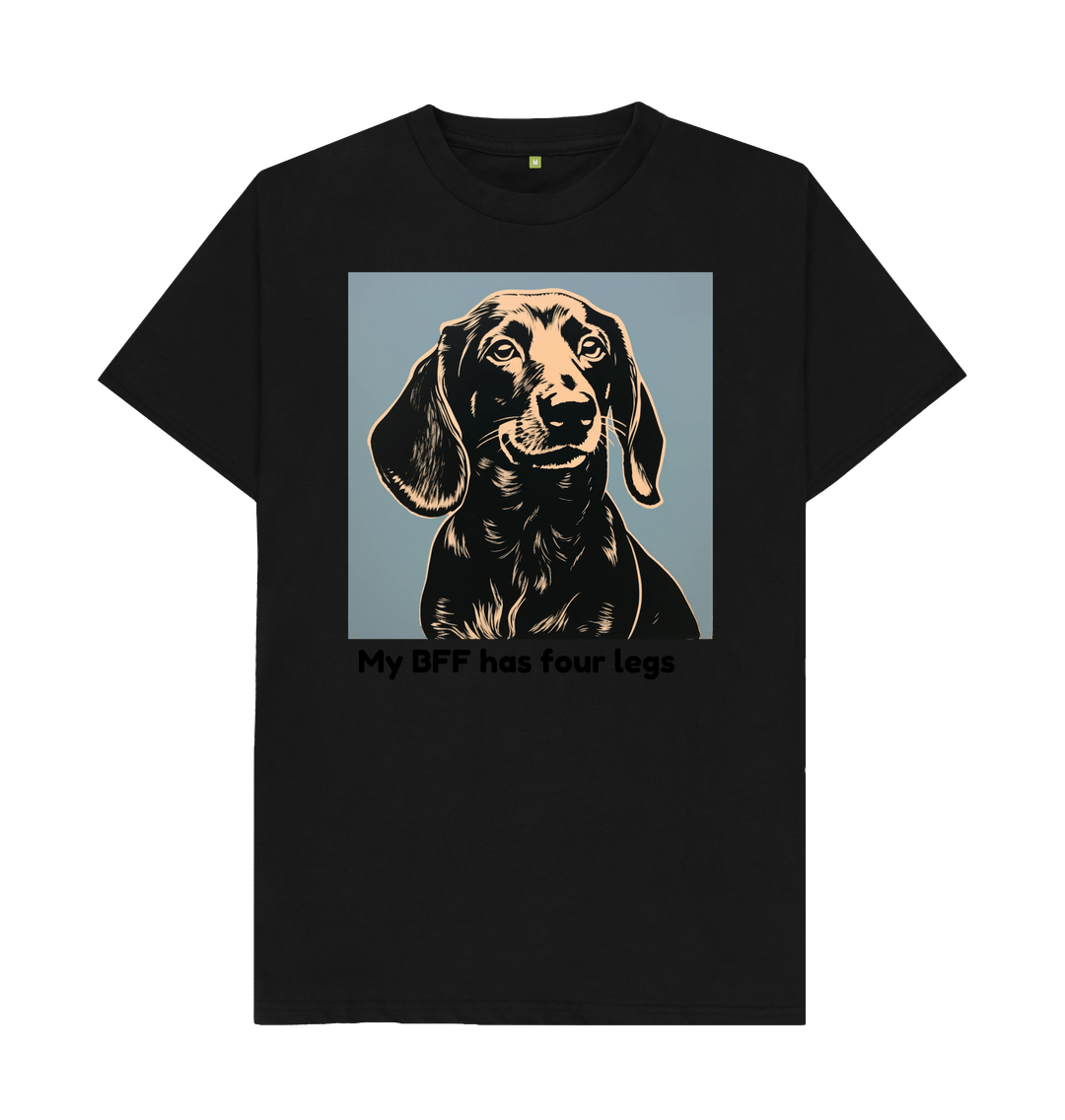 Black Organic Cotton Mental Health My BFF has four legs Men's T-shirt