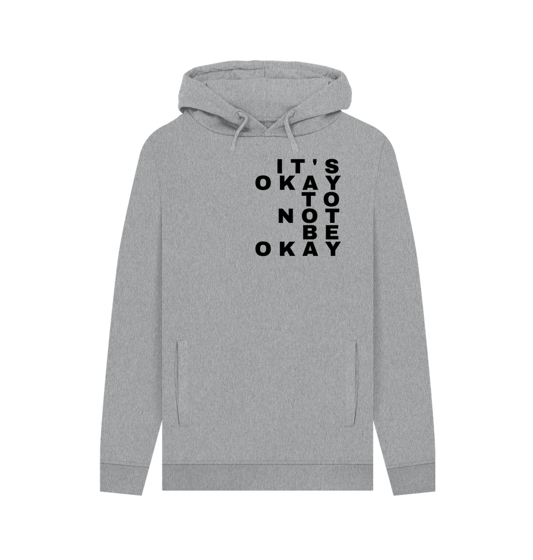 Light Heather It's Okay To Not Be Okay Men's Mental Health Organic Cotton Hoodie