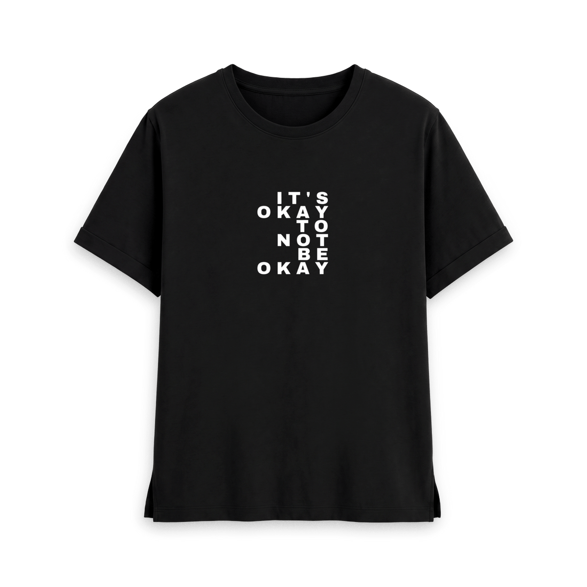 Black Printed T-shirt Front