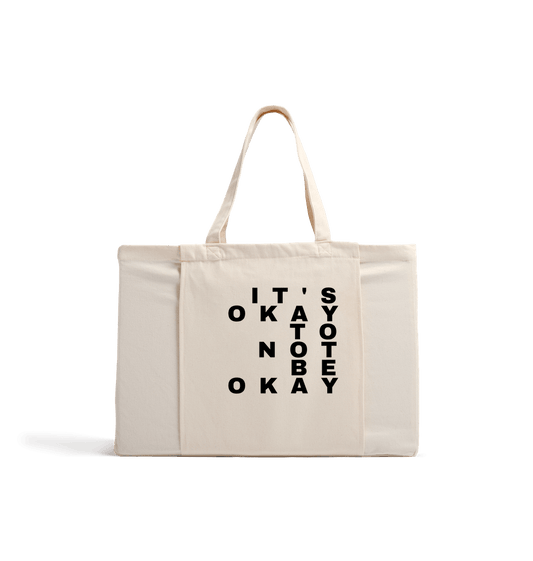 Natural It's Okay to Not Be Okay Mental Health Organic Yoga Tote