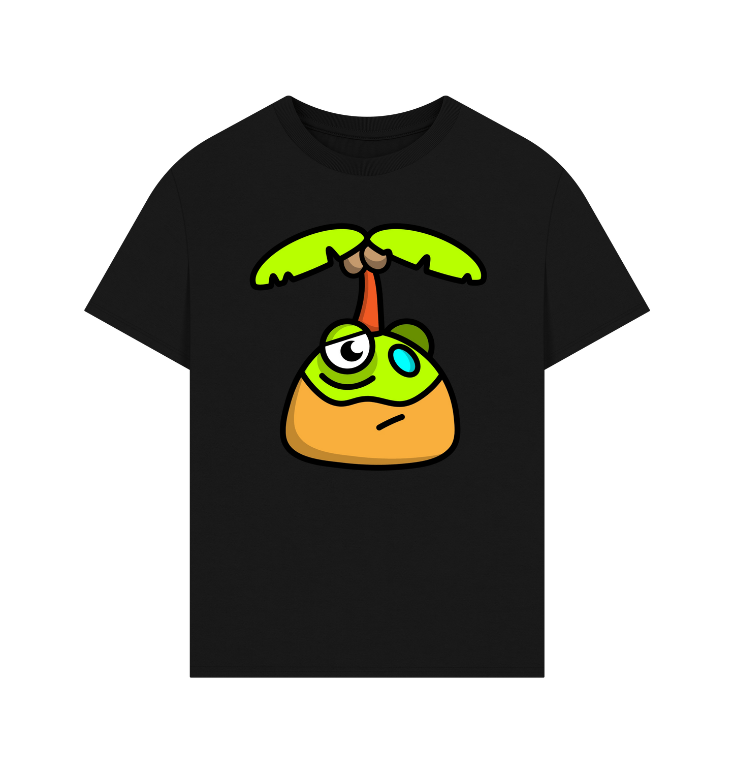 Black Printed T-shirt Front