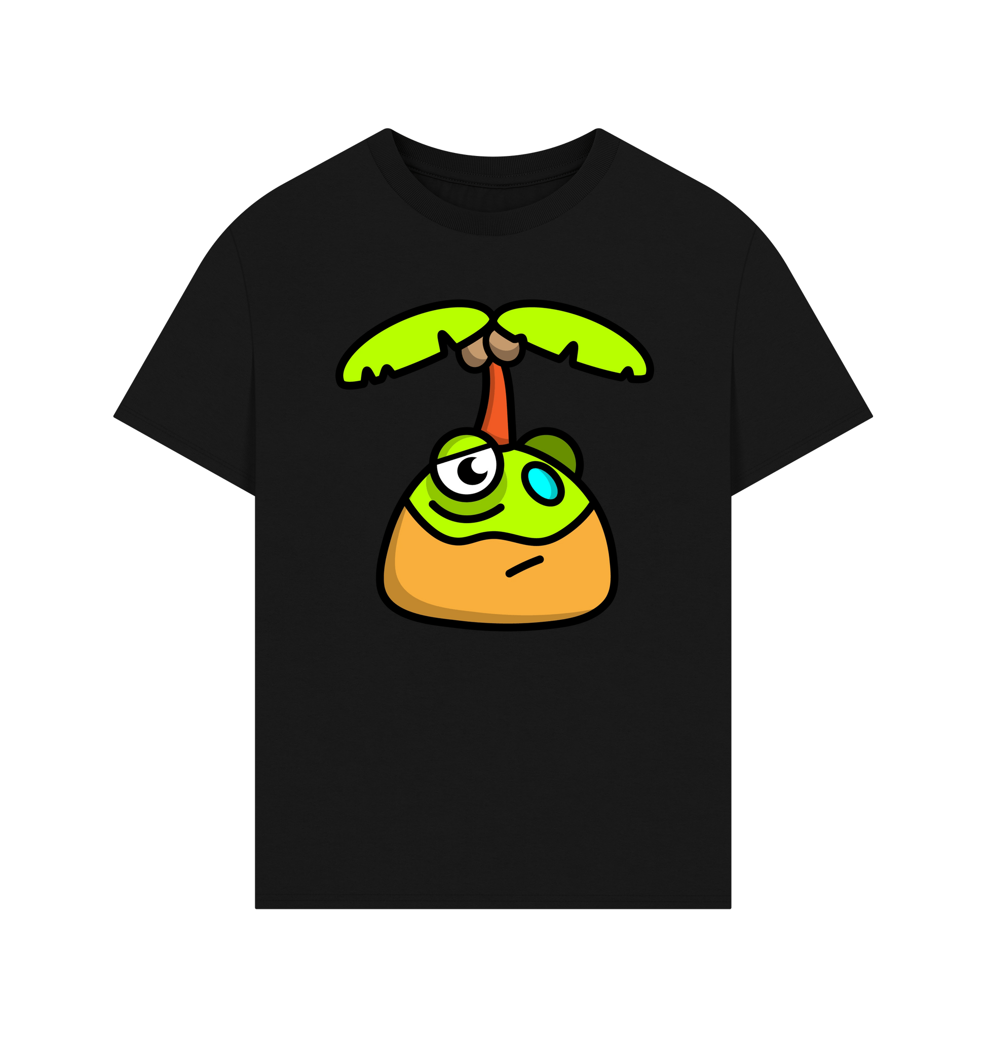 Black Printed T-shirt Front