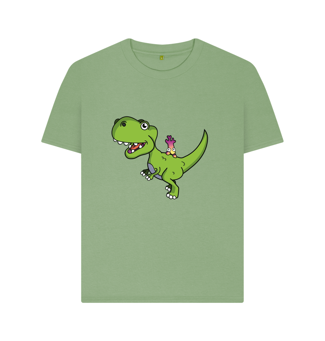 Sage Organic Cotton Shy-nosaur Dinosaur Graphic Only Mental Health Women's T-Shirt