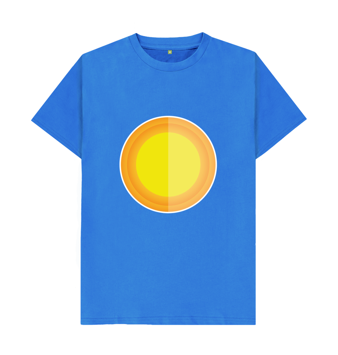 Bright Blue Organic Cotton Men's Mental Health T-Shirt Sun