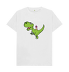 White Organic Cotton Shy-nosaur Dinosaur Graphic Only Mental Health Men's T-Shirt