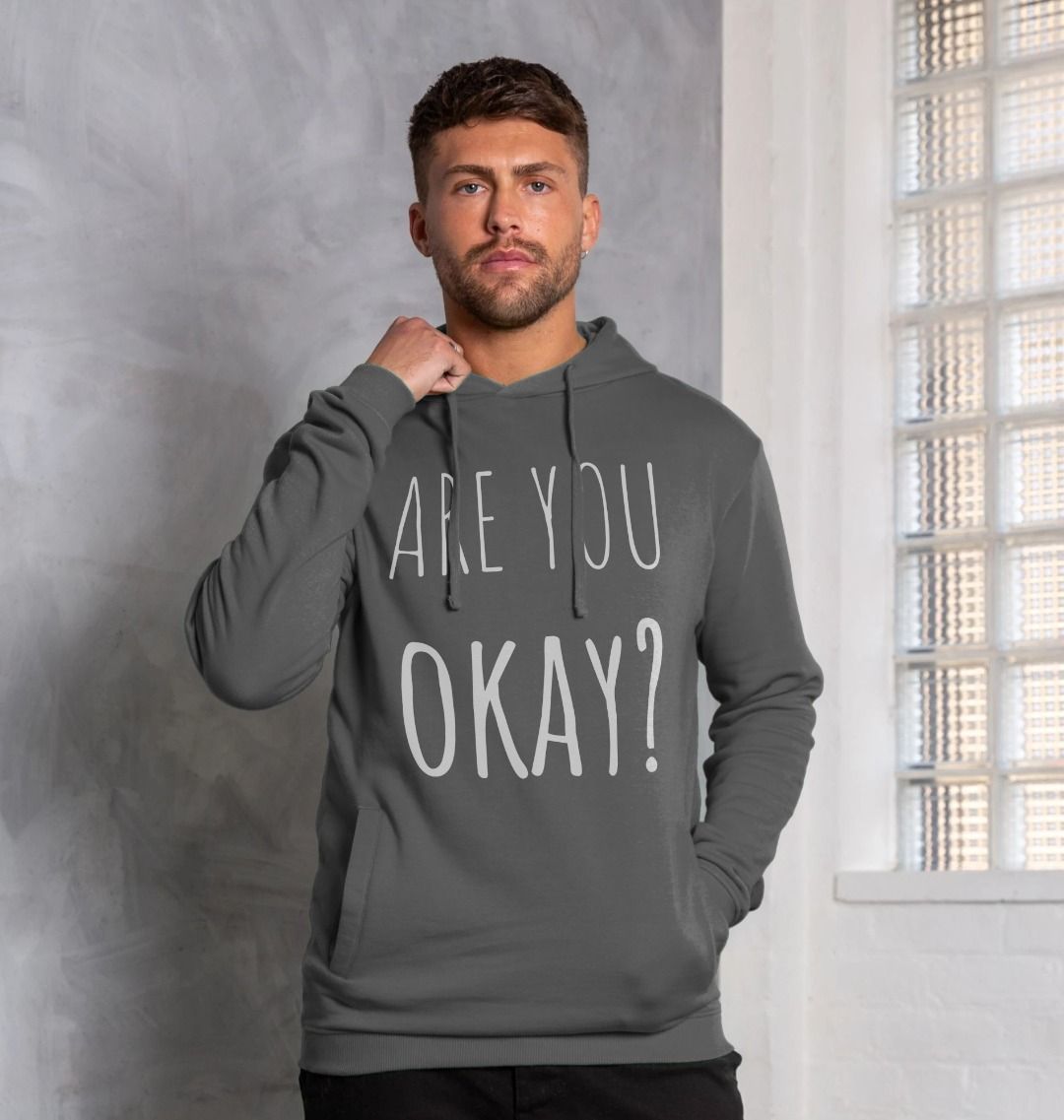 Organic Cotton Are You Okay Mental Health Clothing Men's Hoodie