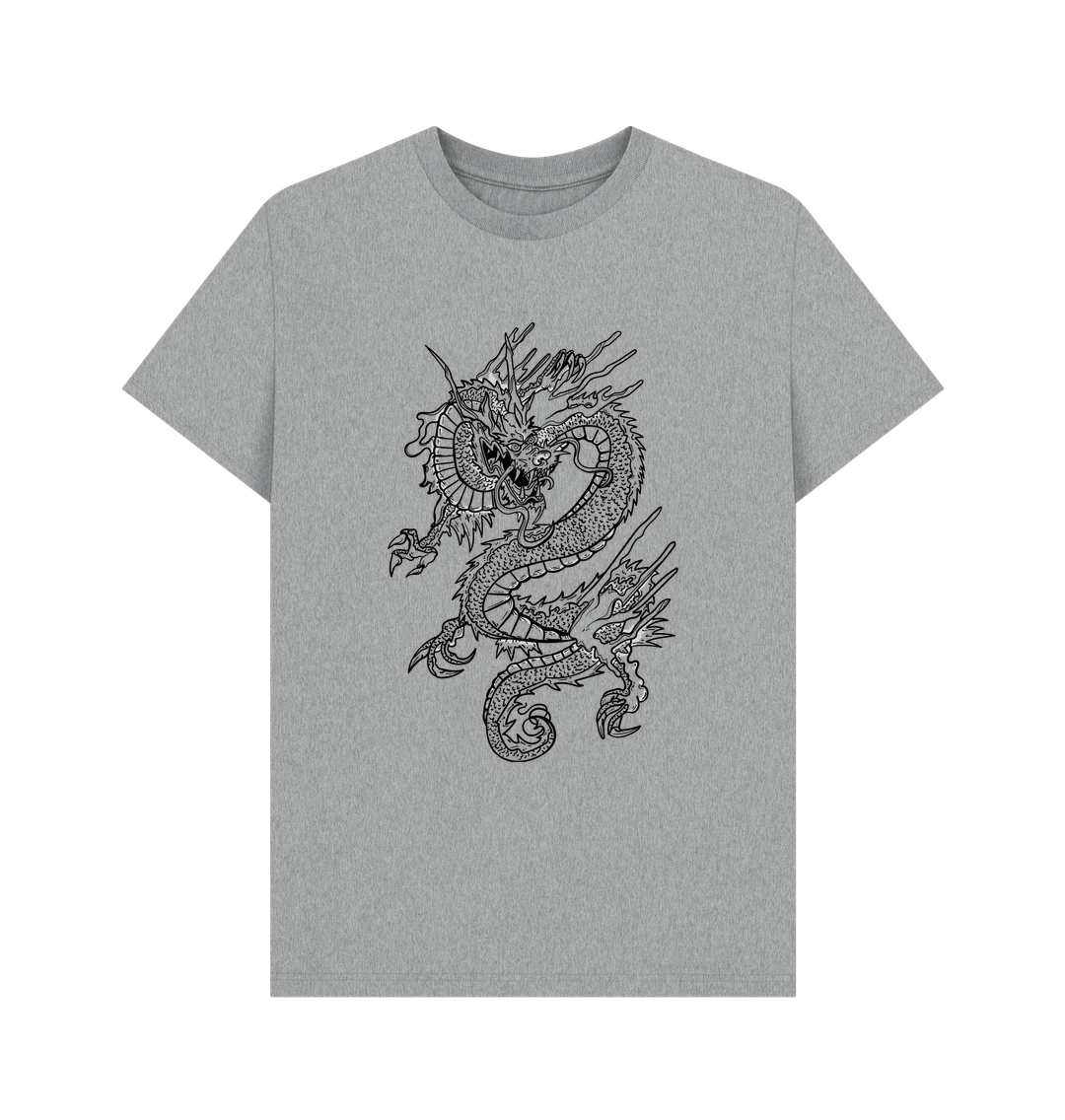 Athletic Grey Dragon Organic Cotton Men's T-Shirt